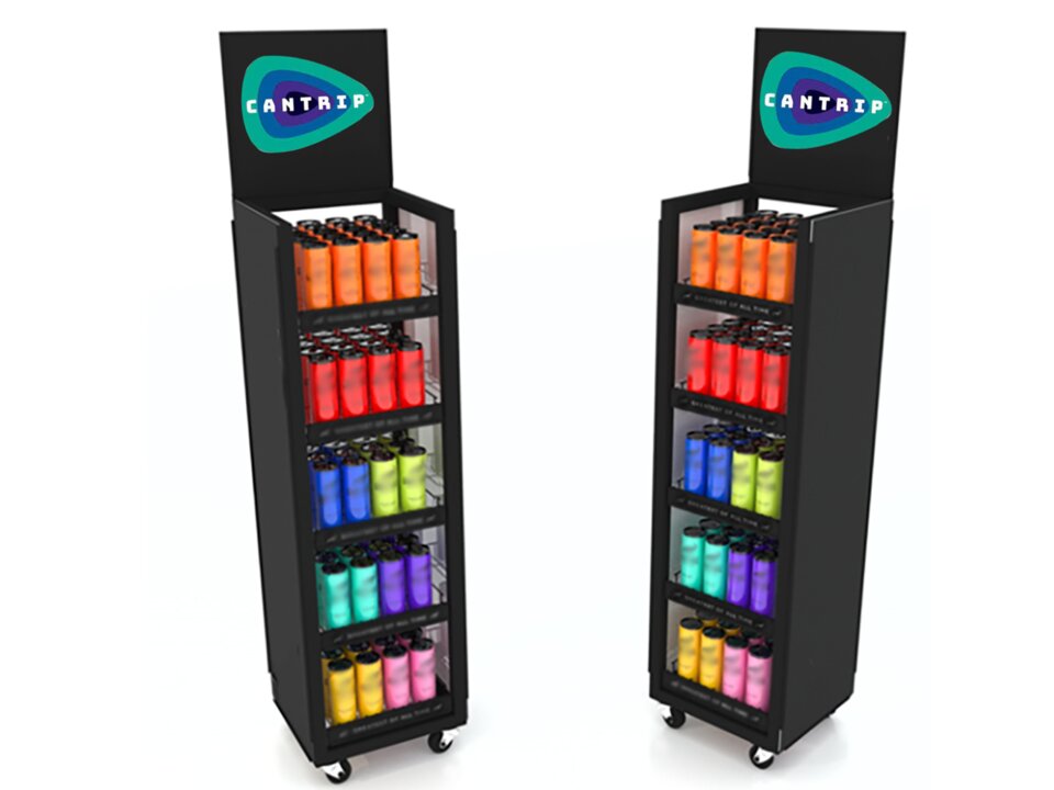 Cantrip beverage tiered merchandiser display