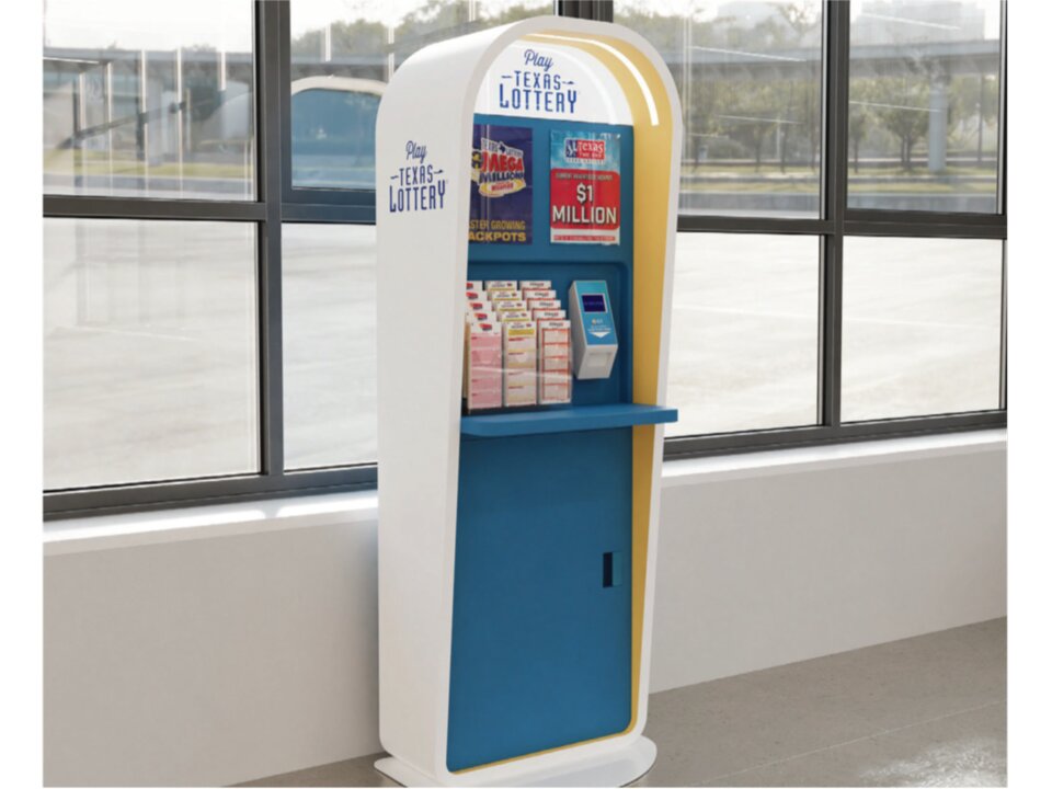 Texas Lottery freestanding self-service play station