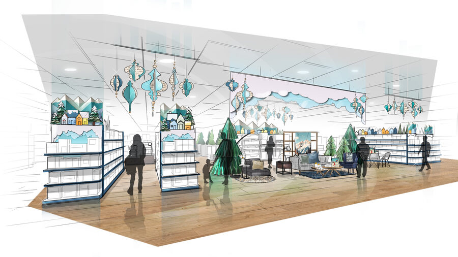 TJX Winter Village holiday retail concept